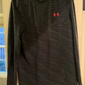 Under Armour Charcoal Long Sleeve with Red Logo